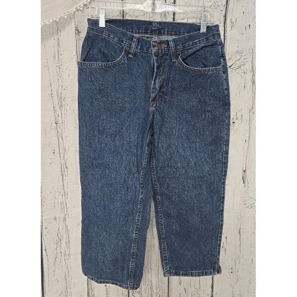 Lee Riders Womens 8 Mid Rise Capri Jeans Blue Denim Classic Cotton